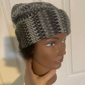 Missoni Black and Gray Metallic Wool-blend Knit Beanie